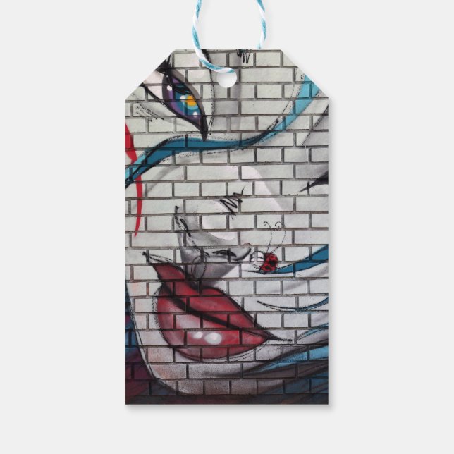 Etiquetas Para Regalos Graffiti Chica asiático (Reverso)