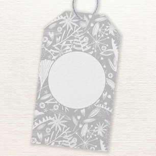 Etiquetas Para Regalos Gráfica Gris moderno Floral Botánica