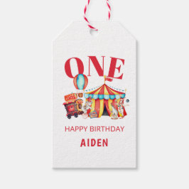 Etiquetas Para Regalos Gran carnaval de Circo Superior Primer Cumpleaños