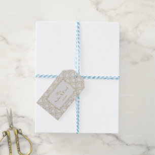 Etiquetas Para Regalos Gran Gatsby Art Deco Boda de oro blanco