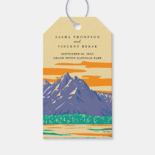 Etiquetas Para Regalos Gran Teton Parque Nacional Boda Retro