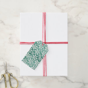Etiquetas Para Regalos Grandes copos de nieve blancos cayendo sobre fondo