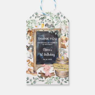 Etiquetas Para Regalos Granja de verdor Animales Cumpleaños Baby Shower F