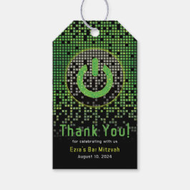 Etiquetas Para Regalos Green Black Video Game Gamer Bar Mitzvah