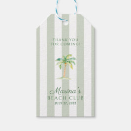 Etiquetas Para Regalos Green Cabana Stripes Palm Beach Club Thank You
