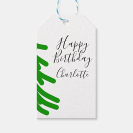 Etiquetas Para Regalos Green Christmas tree happy birthday December winte