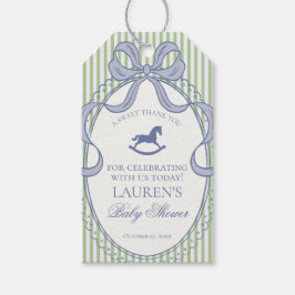 Etiquetas Para Regalos Green Coquette Bow Rocking Horse Baby Shower Favor