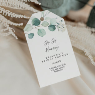 Etiquetas Para Regalos Green Eucalyptus Sip Sip Hooray Bridal Shower