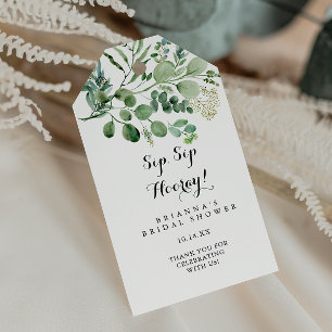 Etiquetas Para Regalos Green Eucalyptus Sip Sip Hooray Bridal Shower