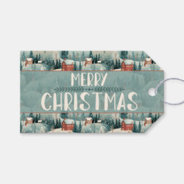 Etiquetas Para Regalos Green Forest Winter Village