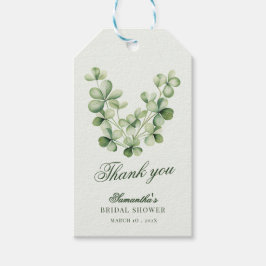 Etiquetas Para Regalos Green Shamrock  Bridal Shower Thank You