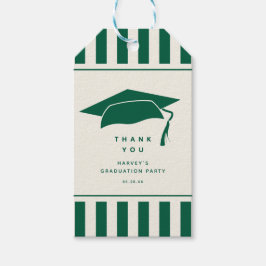 Etiquetas Para Regalos Green Stripes Custom Graduation Party Favor
