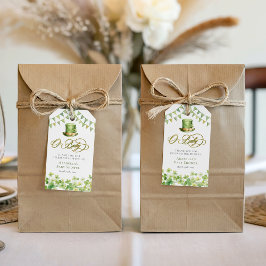 Etiquetas Para Regalos Green Watercolor Shamrock Baby Shower