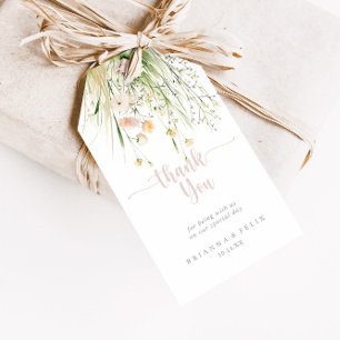 Etiquetas Para Regalos Greenery Boho Wildflower Boda Gracias