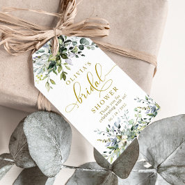 Etiquetas Para Regalos Greenery Gold Bridal Shower Favorito Tag