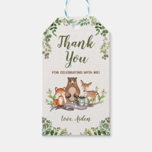 Etiquetas Para Regalos Greenery Woodland Animals Baby Shower Cumpleaños