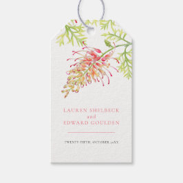 Etiquetas Para Regalos Grevillea acuarela floral boda coral blanco