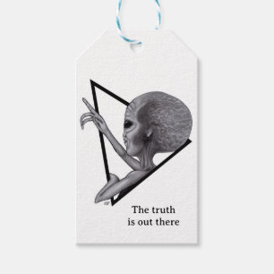 Etiquetas Para Regalos Grey Alien, la verdad está ahí fuera