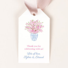 Etiquetas Para Regalos Griego Key Chinoiserie Cherry Blossom Bridal Showe