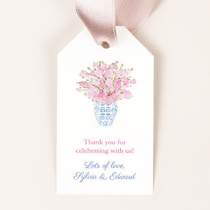 Etiquetas Para Regalos Griego Key Chinoiserie Cherry Blossom Bridal Showe
