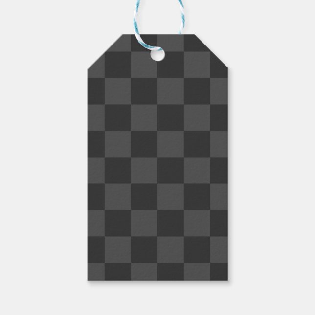 Etiquetas Para Regalos Gris Checkerboard (Anverso)