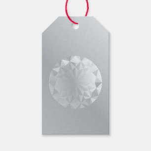 Etiquetas Para Regalos Gris de aluminio tallado de la gema