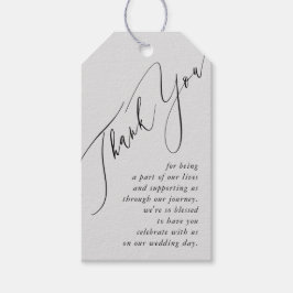 Etiquetas Para Regalos Gris suave Mínimo Simple Boda Gracias
