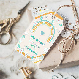 Etiquetas Para Regalos Groovy arco iris retro Gracias regalo