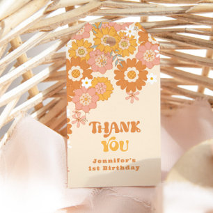 Etiquetas Para Regalos Groovy baby boho retro años 70 baby shower gracias