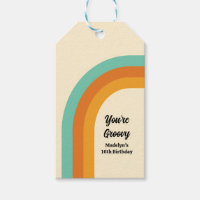 Groovy Rainbow 1970 Estilo Turquesa y oro Naranja