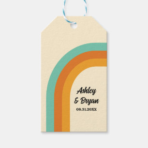 Etiquetas Para Regalos Groovy Rainbow Favor de boda estilo años 1970
