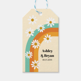 Etiquetas Para Regalos Groovy Rainbow Favor de Boda estilo años 1970