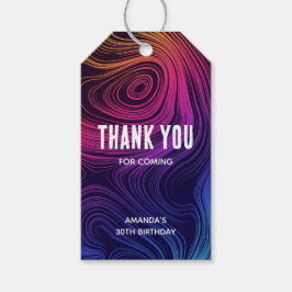 Etiquetas Para Regalos Groovy Resumen Swirls y Circles Guay Cumpleaños