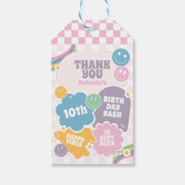 Etiquetas Para Regalos Groovy Retro Smiles Cumpleaños Gracias