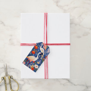 Etiquetas Para Regalos Grúas y flores coloridas patrón bonito