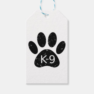 Etiquetas Para Regalos Grunge Perro angustiado Paw K-9