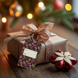Etiquetas Para Regalos Guantes de Navidad, Copos de Nieve, Palitos de Men