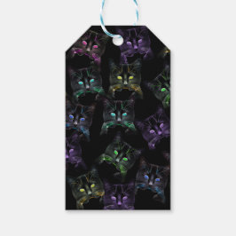 Etiquetas Para Regalos ¡Guay Gats on Black! Gatos multicolores