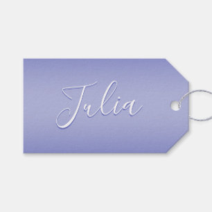 Etiquetas Para Regalos Guión cursivo editable   Violeta blanca y púrpura