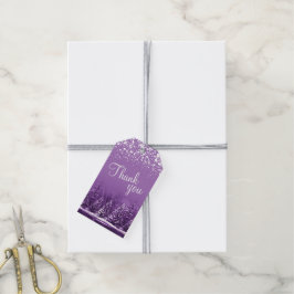 Etiquetas Para Regalos Guión de agradecimiento nieve blanca y árboles púr