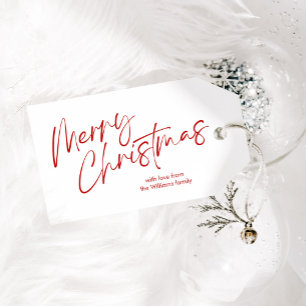 Etiquetas Para Regalos Guión de caligrafía navideña rojo