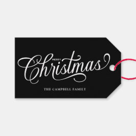 Etiquetas Para Regalos Guión de Feliz Navidad Negro