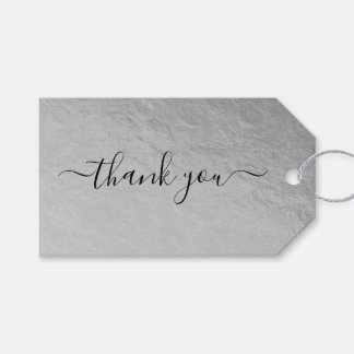 Etiquetas Para Regalos Guión de firma de Relieve metalizado plateado fals
