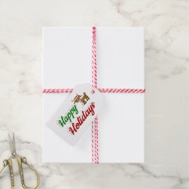 Etiquetas Para Regalos Guión de Navidades de renos de Happy Holidays
