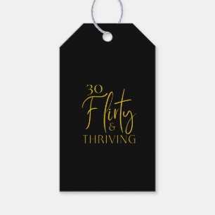 Etiquetas Para Regalos Guión de oro de moda 30 Flirty Thriving Birthday B