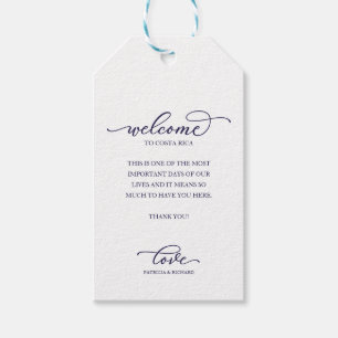 Etiquetas Para Regalos Guion elegante de agradecimiento de bienvenida par