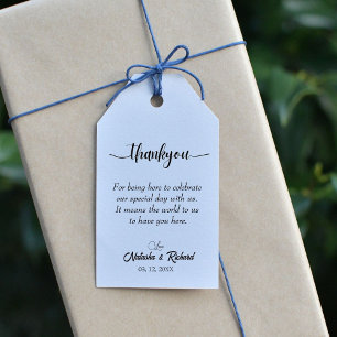 Etiquetas Para Regalos guión minimalista elegante boda gracias gif