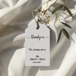 Etiquetas Para Regalos guión minimalista elegante boda gracias gif