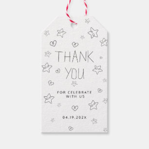 Etiquetas Para Regalos Guión minimalista Negro Gracias Baby Shower Gif