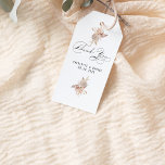 Etiquetas Para Regalos Guión moderno de caligrafía caprichosa de Boho<br><div class="desc">Un elegante y moderno diseño floral de boho con un moderno y caprichoso guión de caligrafía de Gracias hace la tarjeta de regalo ideal para bodas y amigos. Fácilmente personalizar con sus datos personales de su elección. Vea las invitaciones de boda All In One coincidentes con tarjetas RSVP, en nuestra...</div>